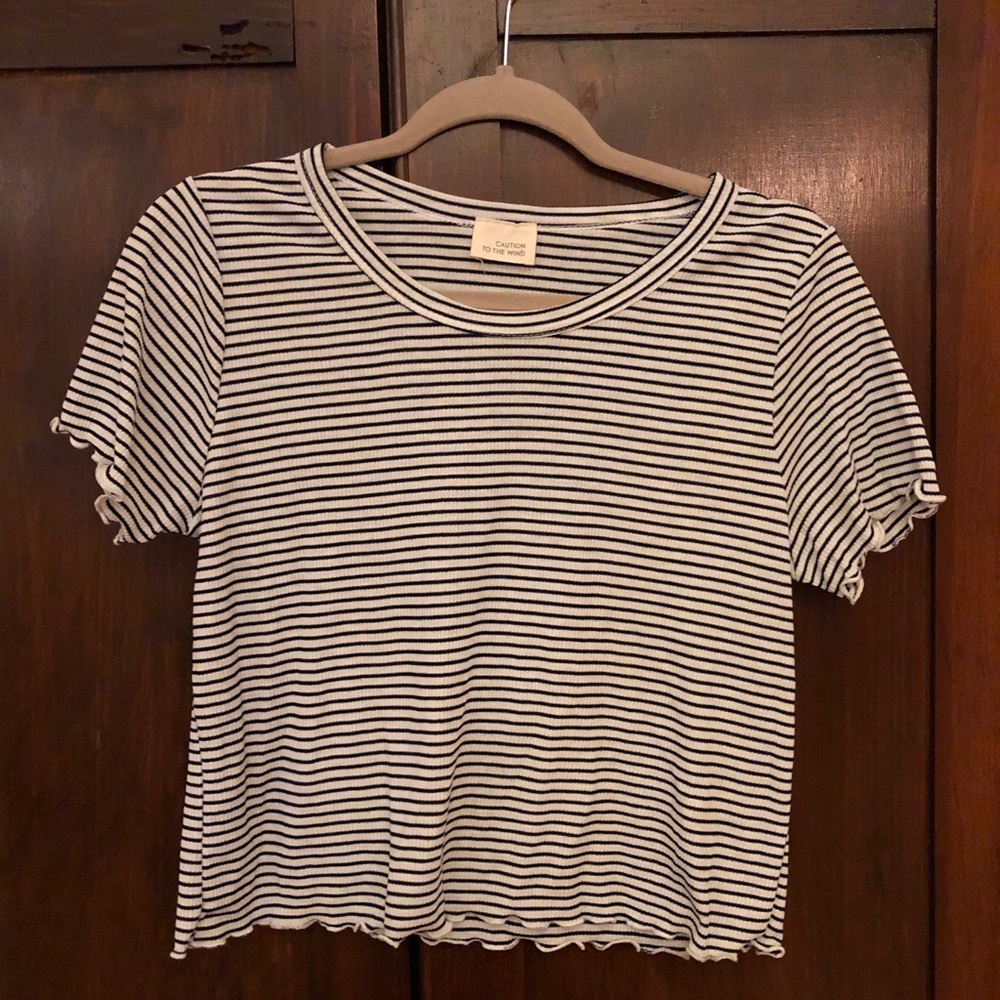 Striped Cropped Tee